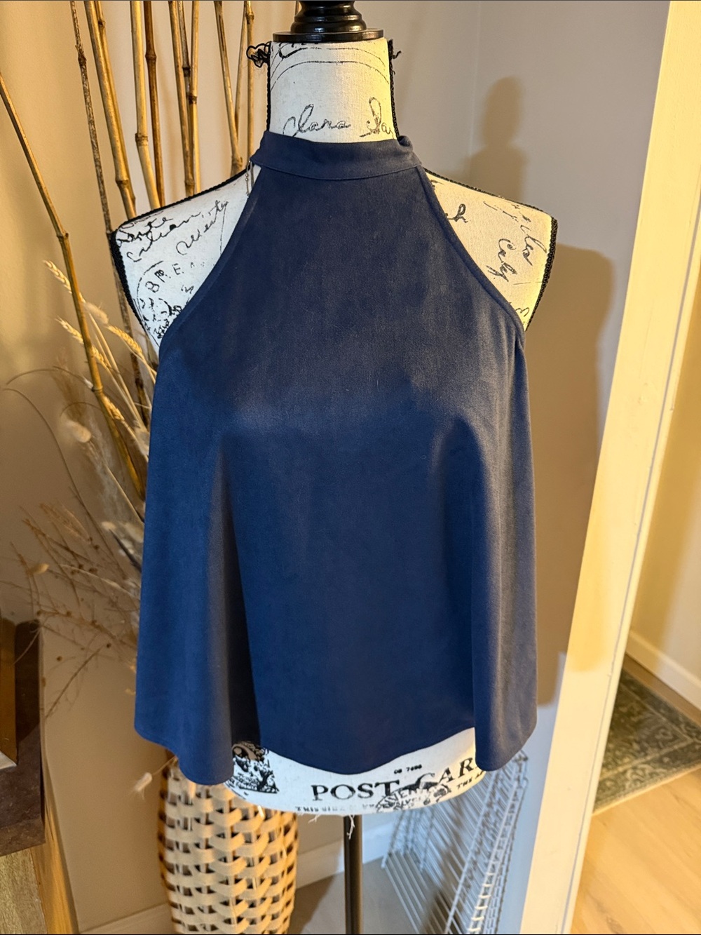 Navy Halter Neck Swing Top - Women